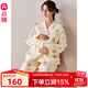芬騰月子服秋冬季女士純棉空氣棉夾層孕婦睡衣抗菌產(chǎn)后哺乳家居服 米杏 XL 建議：124-142斤