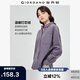 佐丹奴知識分子風襯衫女純棉燈芯絨寬松單口袋長袖襯衣女05343861