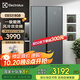 伊萊克斯（Electrolux）冰箱 512升風冷無霜對開門鋼化玻璃磨砂面板雙門1級能效大容量雙變頻家用電冰箱 ESE5318GB 星芒灰 對開門
