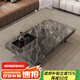 楒森（sisen）意式極簡(jiǎn)巖板茶幾現代輕奢家用客廳長(cháng)方形懸浮茶幾辦公室設計師款 1.5米*80【巖板威尼斯棕】 腳加高10公分（整體高40高）