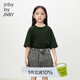 jnby by JNBY江南布衣童裝全棉休閑假兩件牛仔中袖連衣裙夏女童兒童1O5G11120 990/牛仔黑 150 cm
