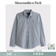 Abercrombie & Fitch【爆款府綢】經(jīng)典小麋鹿圖案男裝25春夏美式長(cháng)袖襯衫125-5255 藍色 S (175/92A)