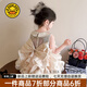 G.DUCKKIDS小黃鴨童裝公主裙女童連衣裙夏季兒童禮服女孩背心蛋糕裙夏裝裙子 香檳色 100 尺碼2~3歲【90-100cm】cm