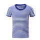 ?；晟滥邢募倔w能服短袖t恤訓練服圓領(lǐng)速干透氣藍白條短袖運動(dòng)T恤 ?；晟绬紊弦?L 175/92-96