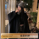 COCO LIMITEDCOCOLIMITE皮草 靜奢大衣 進(jìn)口秘魯蘇力羊駝絨羊毛大衣毛呢外套女 黑色 S
