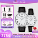 天梭（TISSOT）【七夕節(jié)禮物】 瑞士手表 魅時(shí)系列簡約時(shí)尚石英防水情侶對表 白盤皮帶