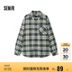 森馬（Semir）長(zhǎng)袖襯衫男純棉法蘭絨格子外套秋季情侶裝寬松上衣101524105207