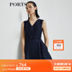 PORTS寶姿商場同款新品女裝無袖V領(lǐng)條紋肌理連衣裙LL8D279AFQ020 丈青 L (8)
