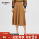 深呼吸DEEP BREATH女裝羊毛蔥紗針織中長(zhǎng)款A(yù)字半身傘裙A200121 卡其 S (2碼)