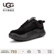 UGG春季新款系帶厚底圓頭老爹休閑鞋1166011BLK|黑色39