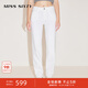 MISS SIXTY春款簡(jiǎn)約白色牛仔褲女顯瘦八分直筒褲休閑復古通勤百搭 白色 27