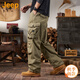 吉普（JEEP）美國正品Jeep高端純棉工裝休閑褲春秋男士戶(hù)外寬松多口袋闊腿長(cháng)褲 1723卡其色 常規 【官方正品】 XL 【推薦體重150-165斤】