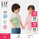 GAP男女幼童2025夏季新款3D造型印花logo棉質(zhì)短袖T恤兒童裝767328