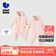 迷你巴拉巴拉嬰兒連體衣棉服外出幼兒衣服保暖雙面絨兩面穿外套2025冬新款 紅白色調00361 90cm
