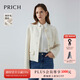 PRICH【綿羊毛】時(shí)尚小香風(fēng)雙面呢大衣冬季新款圓領(lǐng)外套女 39象牙白色 S 160