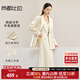 尚都比拉時(shí)尚西裝套裝女春秋款通勤西服外套馬甲A字裙子三件套 燕麥色 M