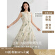 茵曼（INMAN）夏季植物碎花印花全棉女裝背心連衣裙百搭裙子 杏色-背心裙  XL