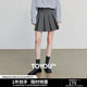 初語(yǔ)MIU系學(xué)院風(fēng)百褶裙短裙女2025秋季新款簡(jiǎn)約灰色裙子a字半身裙 深灰色 M