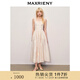 MAXRIENY【貴雅新中式-商場同款】繡花仙氣方領連衣裙 米白 M 02/36