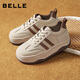 百麗小泡芙厚底增高小白鞋女輕盈運動(dòng)休閑板鞋B1831BM4 可可棕 38
