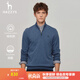 哈吉斯（HAZZYS）男裝 秋款休閑上衣簡(jiǎn)約立領(lǐng)長(cháng)袖衛衣男ABTZE0BDF33 藍色BL XL (180/100A 50)