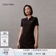 Calvin KleinJeans夏季女士休閑通勤ck字母修身顯瘦V字POLO領(lǐng)連衣裙J223498 BEH-太空黑 XS