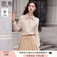香影學(xué)院風(fēng)襯衫女長(cháng)袖2025秋季新款襯衣氣質(zhì)休閑卡其色豎條紋上衣 卡其色 M
