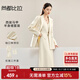 尚都比拉時(shí)尚西裝套裝女春秋款通勤西服外套馬甲A字裙子三件套 燕麥色 M