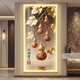 奧瀚五福臨門(mén)玄關(guān)墻裝飾畫(huà)輕奢大氣入戶(hù)正對門(mén)掛畫(huà)高級感葫蘆帶燈壁畫(huà) G8228五福臨門(mén)A 50*100（建議0.7米-0.8米的墻面） 紋理油畫(huà)布+加厚鋁合金金框