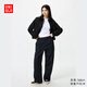 優(yōu)衣庫(kù)女裝法蘭絨舒適長(zhǎng)褲/全棉柔軟寬松直筒休閑褲 新款478849 09 黑色 M /160/68A