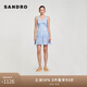 SANDRO【博主同款】2024夏季款女裝刺繡鏤空藍(lán)色吊帶連衣裙SFPRO03768 40/天藍(lán)色 M