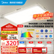 美的（Midea）吸頂燈客廳燈led燈具房間臥室燈2.5cm超薄貼頂側(cè)發(fā)光護(hù)眼極光S5 智控?zé)o極調(diào)光|三室兩廳