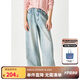 ELLE KIDS童裝  25年春季女童純棉淺色復(fù)古百搭寬松顯瘦微闊腿休閑牛仔褲 牛仔藍(lán) 165 （M）
