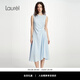 Laurèl【粘纖】25秋新款修身收腰無袖連衣裙女LWD361Y05800 冰川藍(lán) S