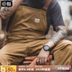 馬登工裝 復(fù)古卡其色背帶褲男阿美咔嘰經(jīng)典工裝帆布休閑褲男 杏黃色 L