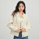 熙世界（sllsky）小香風(fēng)休閑短款外套女新款女裝上衣小個(gè)子百搭翻領(lǐng)夾克2025年秋裝 奶霜白 M