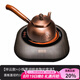 容山堂側(cè)把銅壺手工泡茶燒水壺加厚煮茶壺家用木把煮茶壺功夫茶具煮茶器 祥云款+小悅黑胡桃電陶爐套裝