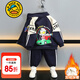 G.DUCKKIDS小黃鴨聯(lián)名奧特曼衣服男童套裝春秋季2024新款兒童運動(dòng)兩件套寶寶 藏青色aaiiams【加絨款】 120 建議5~6歲【110-120cm】