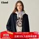 ELAND衣戀短外套女長(cháng)袖撞色翻領(lǐng)通勤外套2025秋季新款 藏青色(59)Navy M /165