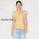 Massimo Dutti秋季新品2025女裝寬松垂墜感開(kāi)領(lǐng)純亞麻背心T恤05162543 米黃色 XS (165/84A)尺碼偏大