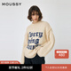 moussy 新品美式復古慵懶感撞色標語毛衣010HAQ70-4841 011米白色 均碼 00020/F