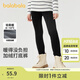巴拉巴拉balaOne兒童加絨打底褲女童加厚保暖2025冬裝新款長(zhǎng)褲子 黑色90001 120