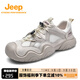 Jeep吉普男女戶(hù)外包頭防撞徒步鞋2025新款夏季輕便一腳蹬休閑豆豆鞋 沙色 42 （運動(dòng)鞋碼）