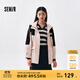 森馬（Semir）森馬外套女中長(zhǎng)款拼色三防寬松2024春帥氣連帽上衣 紅黑色調(diào)00369 S 155/80A
