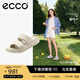 愛步（ECCO）拖鞋女外穿居家兩用 倪妮同款夏季軟底泡芙鞋一字涼拖 科摩206663 石灰色20666301378 39 （偏小，建議選大一碼）