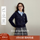 茵曼（INMAN）2025秋冬女裝新款學(xué)院風(fēng)polo領(lǐng)假兩件麻花毛衣英倫針織 藏青 M