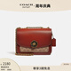 蔻馳（COACH）奧萊女士女包經(jīng)典標志帆布MADISON 單肩包斜挎包山茶花 棕黃色銹色