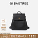 BAGTREE包包樹(shù)采風(fēng)雙肩包女2025年新款大容量通勤書(shū)包真皮女士旅行包背包 黑色 高級小眾