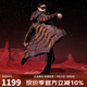 坦博爾鵝絨黑金羽絨服女長(zhǎng)款收腰連帽加厚保暖外套TD236890 黑色 160 