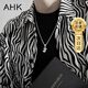 AHK26字母鈦鋼項(xiàng)鏈男女士百搭潮流情侶吊墜紀(jì)念日生日禮物送男女朋友 潮流滿鉆項(xiàng)鏈 【J】+品牌禮盒